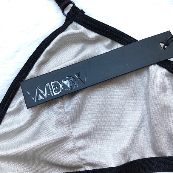 NWT Dolls Kill House of Widow Slinky Spandex Tri Bra in Off White - Picture 8 of 12